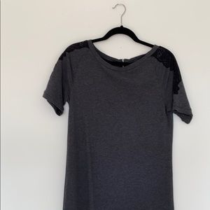 Loft cotton shirtdress with lace appliqué XS